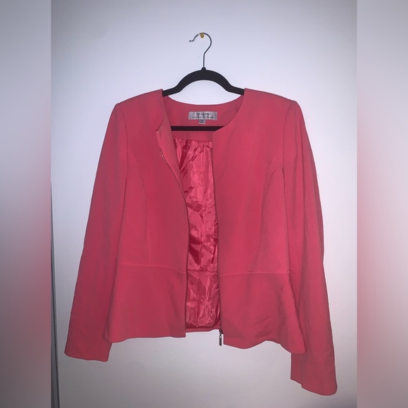 TAHARI ARTHUR S. LEVINE Peplum Coat Pink Size 10 (M) - Picture 2 of 12